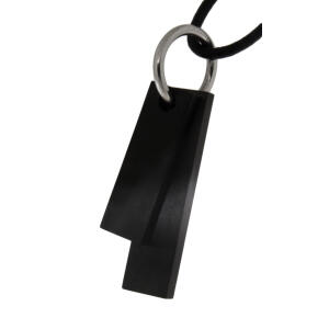 Doppel-Anhänger aus Edelstahl, schwarz - 37x9 und 28x9mm