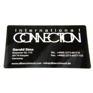 10 Visitenkarten mit Gravur 0,2mm starkes Aluminium schwarz