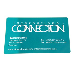 10 Visitenkarten mit Gravur 0,2mm starkes Aluminium blau