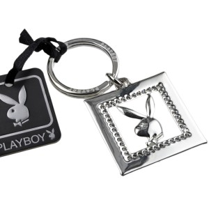 Original Playboy Schlüsselanhänger mit Kristallen und Bunny