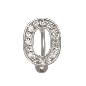 Bauchnabel Körperschmuck Piercing im ABC-Design mit  Zirkonien Buchstabe O, 1.6x10mm