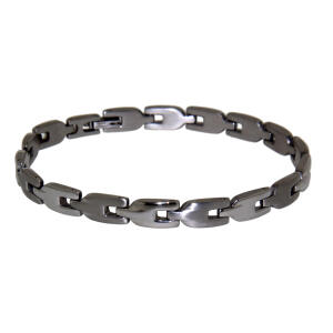 Armband aus Edelstahl 21.5cm Länge, abwechselnd gebürstet und poliert