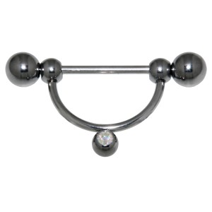 Nipple Bars Brustwarze Hantel - NPL2  1Jewel ab crystal - Surgical S