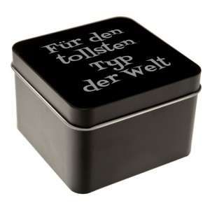 Schmuck-Box aus Metall schwarz mit individueller Gravur