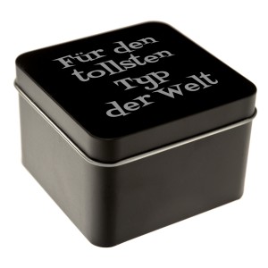 International Connection Schmuck-Box aus Metall schwarz mit individueller Gravur black