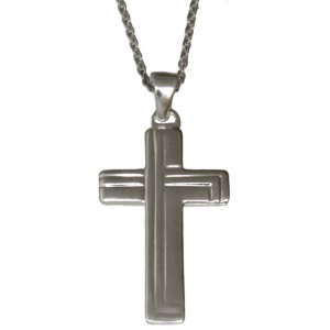 Silberanhänger mit graviertem Kreuz, Vorderseite mit Struktur