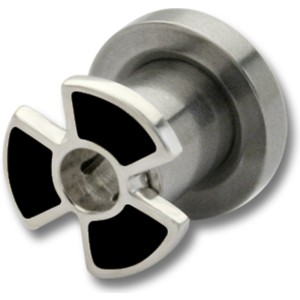 Ohrplug mit schwarzem Design 4 und 6mm