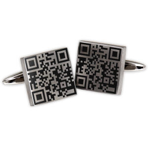 Edelstahl Manschettenknöpfe mit Ihrem persönlichen QR-Code
