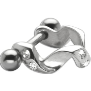 316L Helix Piercing 1.2x6m mit Silberdesign