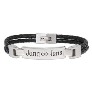 Armband aus Echtleder mit individueller Gravur, 18cm