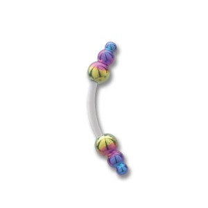 Unsichtbares Piercing PMFK Stab 26mm Titan Aufsatz und SPKT10, magenta