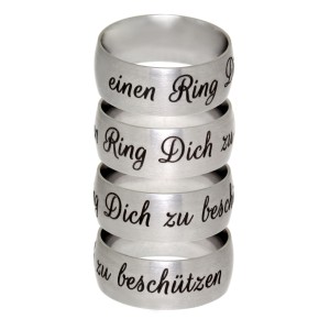 Ring aus Edelstahl mattiert mit Gravur