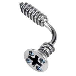 Bauchnabel Körperschmuck Piercing mit Schrauben Motiv