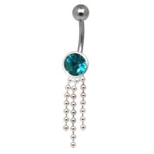 Bauchnabel Piercing mit 925 Silber Kugelketten Motiv TUCH10