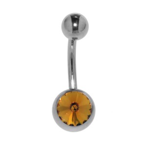 316L Chirurgenstahl mit spitz zulaufendem Kristall 1,6 x 14mm,topaz