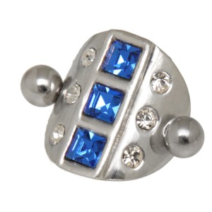 Piercing Bauchnabel Design, 1,6 x 12mm, sapphirblau