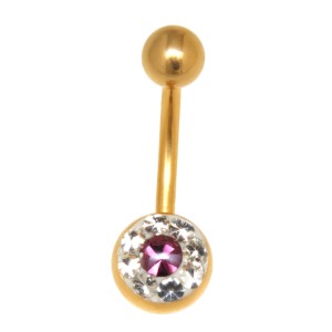 Belly piercing made of 316L steel with a 2 micron gold plating