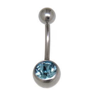 Bauchnabel Piercing  1,6 x 8mm, aquamarin