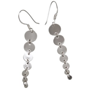 Ohrringe mit 7 Plättchen aus 925er Sterlingsilber im Retro-Look