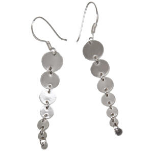 Ohrringe mit 7 Plättchen aus 925er Sterlingsilber im Retro-Look