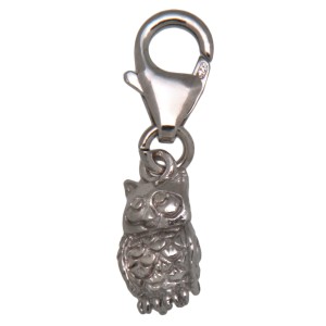 Pendant owl made of 925 sterling silver