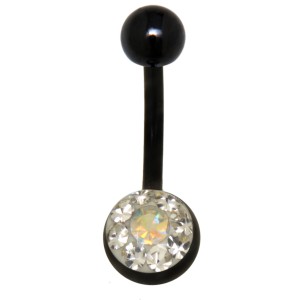 Bauchnabel Körperschmuck Piercing aus schwarzem 316L Chirurgenstahl