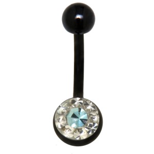 Bauchnabel Körperschmuck Piercing aus schwarzem 316L Chirurgenstahl