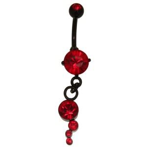 Bauchnabelpiercing BLACK MAMBA schwarz Chirurgenstahl 1.6x10mm light siam