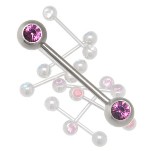 PFHJ70-12,Juwellierte Hantel,1,6x12mm, kristallklar