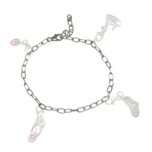 Bettelarmband für Charm-Anhänger 925 Silber Karabinerverschluß Länge 22cm