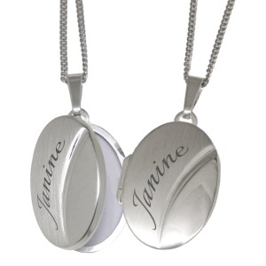 Ovales Medaillon aus 925 Sterling Silber mit Gravur, 26xx23mm