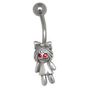 316L Bauchnabel Piercing Voodoo Doll in 925 Silver