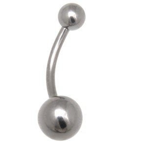Piercing aus Titan für den Bauchnabel gebogen 1,6x10mm, hoch glänzend