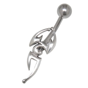 Bauchnabelpiercing 1.6x10mm Chirurgenstahl - schöner als die Wirklichkeit - Skorpion aus 925 Silber