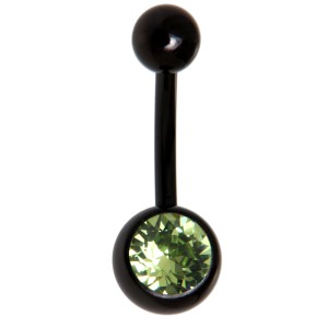 Piercing Banane schwarz Kristall 1.6mm Stärke