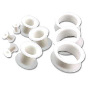 Ohrpiercing, Helix Piercing, Tragus, Industrial, Stahl, Titan - Silikon-Tunnel in 6 verschiedenen Farben von 4mm bis 26mm Durchmesser