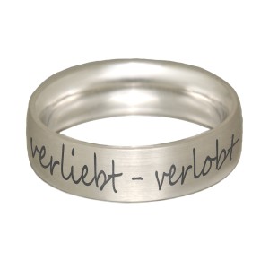 Freundschafts- oder Partnerring in 6mm Breite aus 925 Sterling Silber mit Ihrer Gravur, 22mm