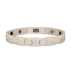 Armband aus Keramik weiß mit Magneten innen Länge 17.5cm