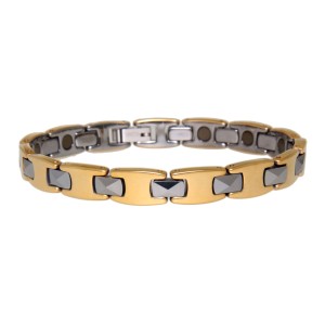 Armband aus Edelstahl und Tungsten mit Magneten innen Länge 18cm