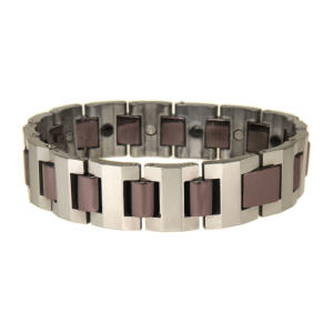 Armband aus Tungsten, zweifarbig: Silber und Rost, Länge 17.6cm / 18.8cm / 20cm