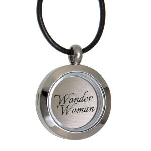 Runder Medaillon Anhänger GROSS aus Edelstahl poliert mit individueller Gravur