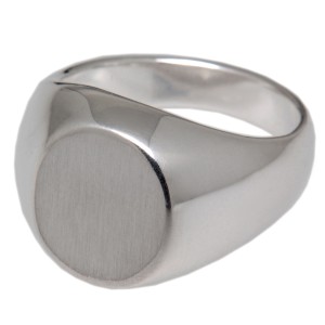 Siegelring 925 Sterling Silber, ovale mattierte Fläche, Gravurfläche Höhe 16mm