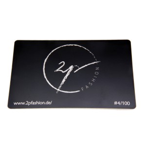 10 Visitenkarten Edelstahl schwarz 0,5mm Stärke mit Gravur