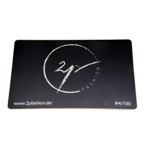 10 Visitenkarten Edelstahl schwarz 0,5mm St&auml;rke mit Gravur
