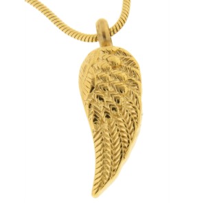 Ascheschmuck Asche Anhänger Flügel gold aus Edelstahl