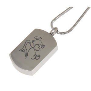 Ascheschmuck Anhänger Dog Tag Edelstahl Hochglanz poliert
