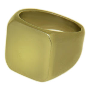 Siegelring aus Edelstahl mit quadratischer Gravurfläche 19.6x18mm, goldfarben