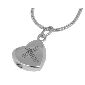 Ascheschmuck Anhänger kleines Herz Edelstahl Hochglanz poliert