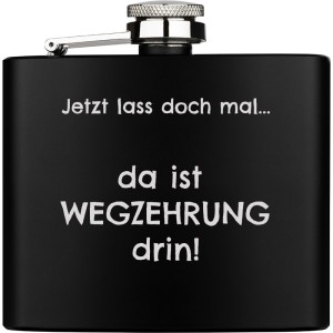 International Connection Der Unauffällige: Flachmann gross aus Edelstahl schwarz PVD-beschichtet 169.8ml