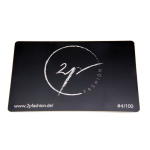 Visitenkarte Edelstahl schwarz mit Gravur 0.5mm Stärke
